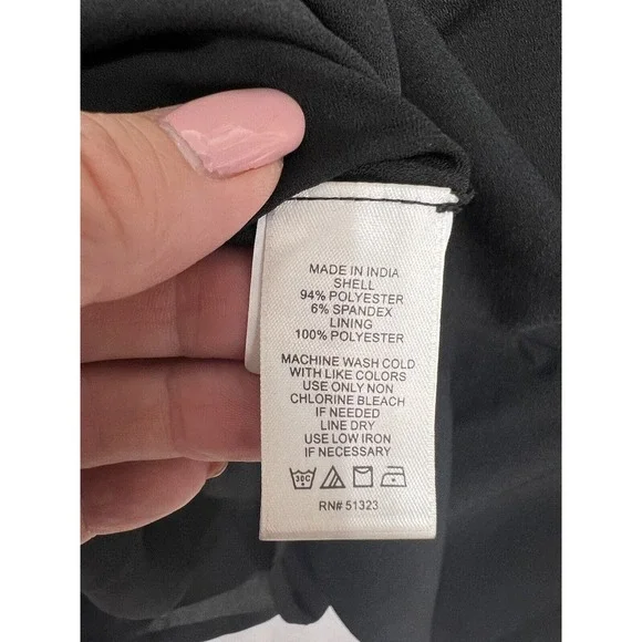 CeCe Bow Neck Short Sleeve A-Line Black Dress Women’s New $129 Size 6 - Picture 16 of 16